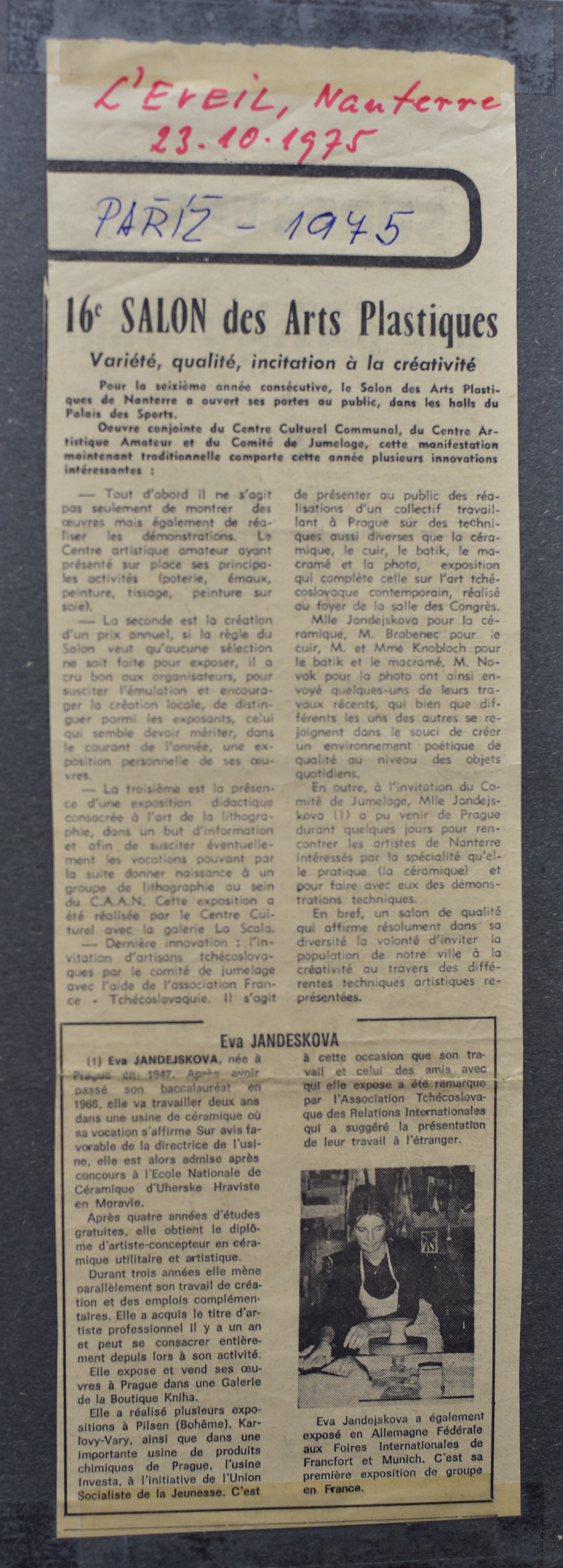 1975 Výstava v Paříži ve čtvrti Nanterre — obrázek 2
