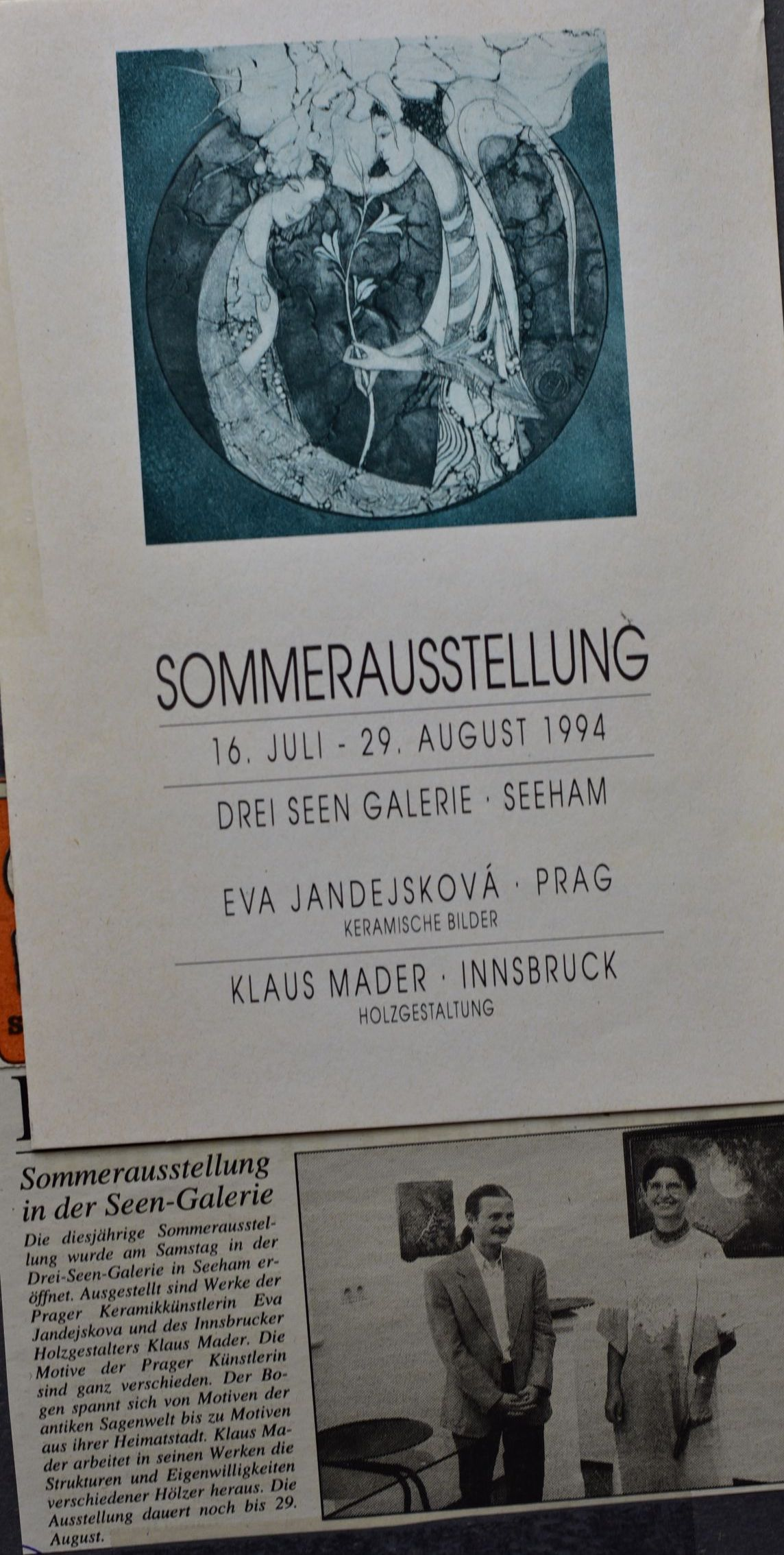 1994 Výstava SOMMERAUSSSTELLUNG, Drei Seen Galerie — obrázek 1