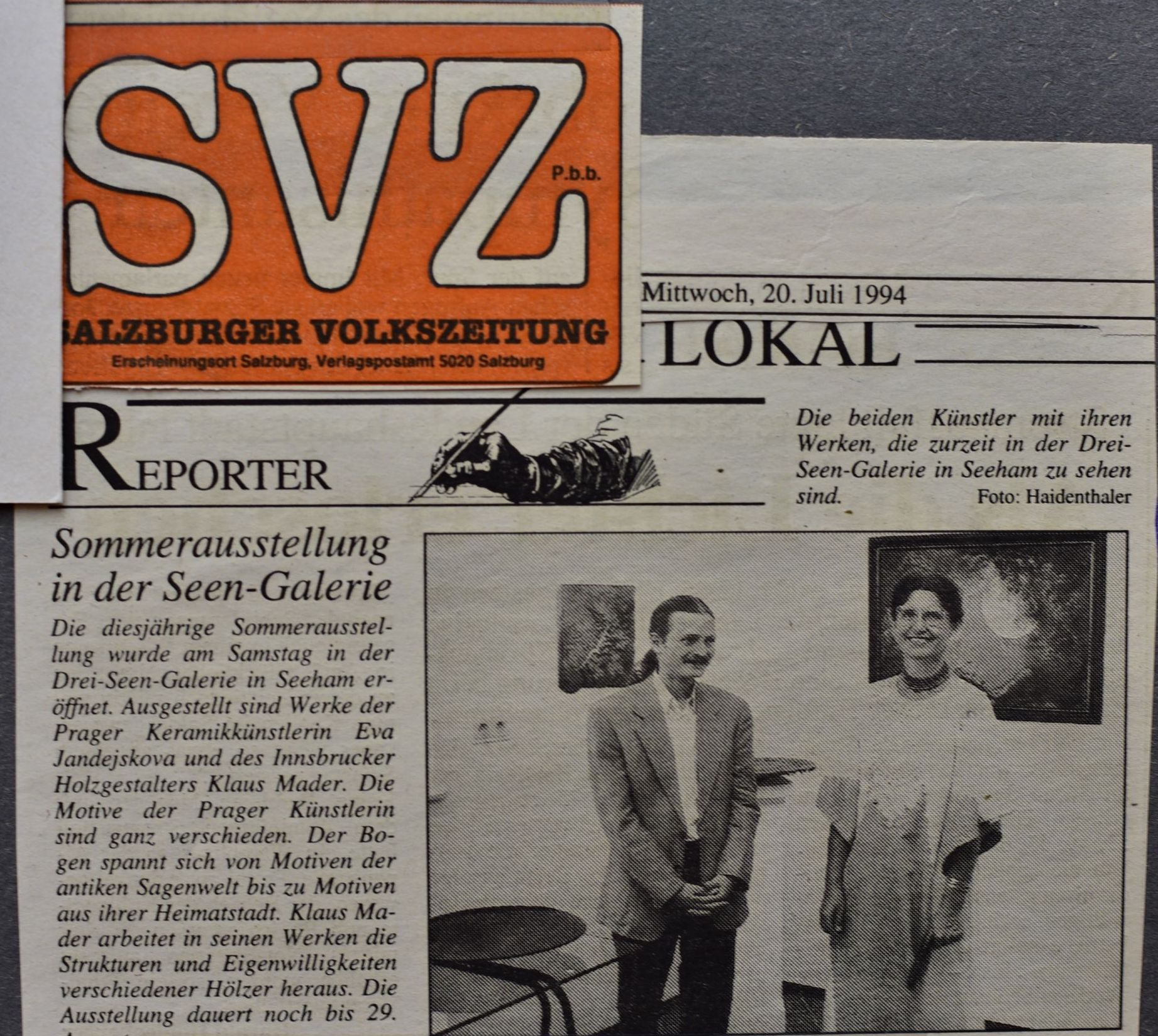 1994 Výstava SOMMERAUSSSTELLUNG, Drei Seen Galerie — obrázek 2