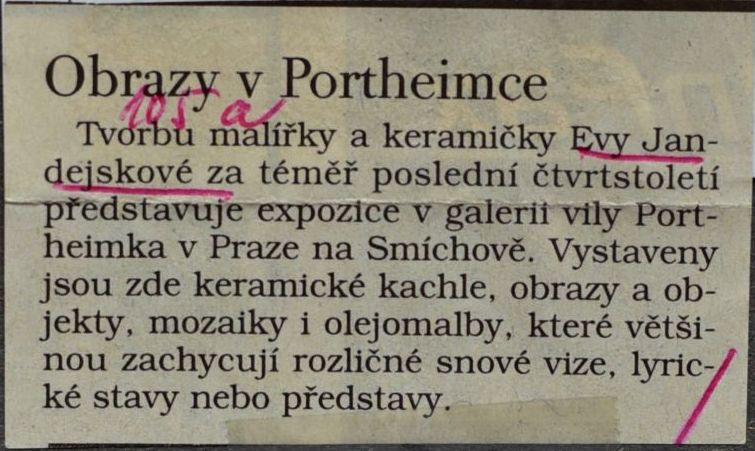 1997, 1998 a 2017 Výstavy na Portheimce — obrázek 1
