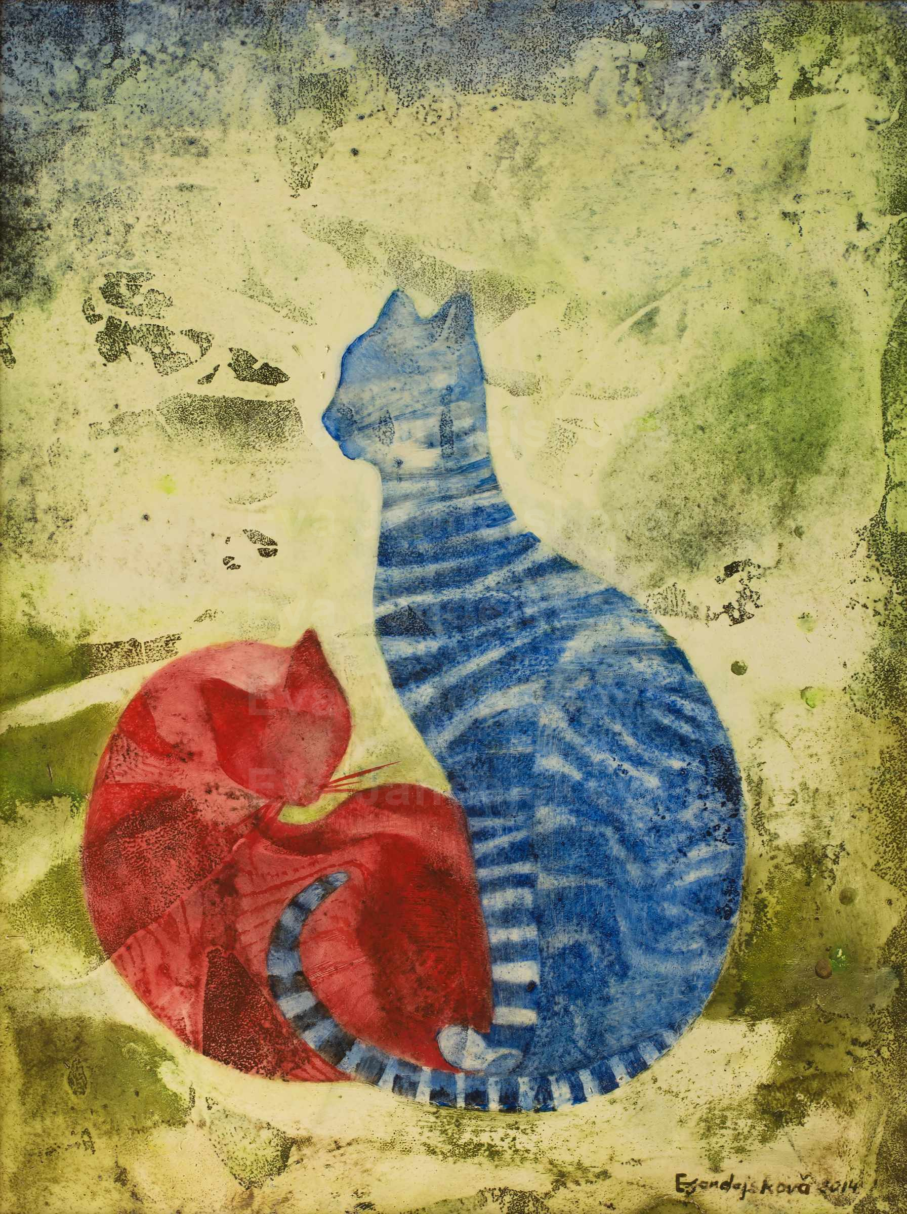 Kočičí námluvy (Kočičí pár) - Galerie Eva Jandejsková